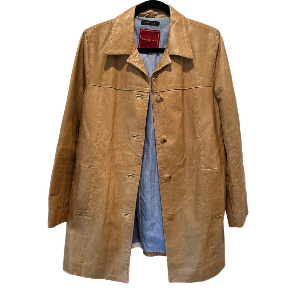 Cole Haan tan leather coat